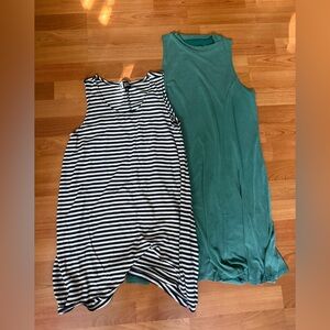 Striped and Solid Sleeveless Dresses
